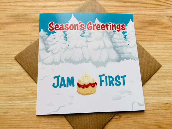 Jam First Banner Christmas Card (x1)