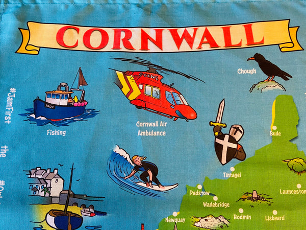 Jam First Cornwall Tea Towel / Wall Hanging