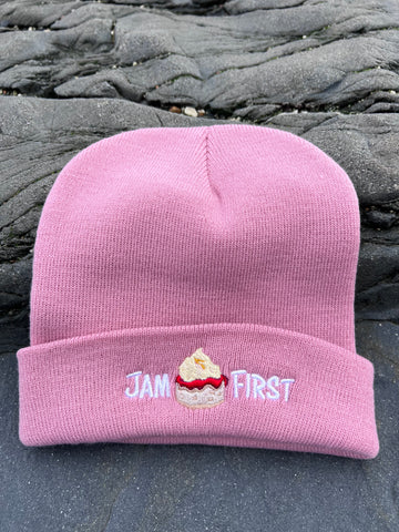 Jam First Banner Beanie Hat (Holly Pink)