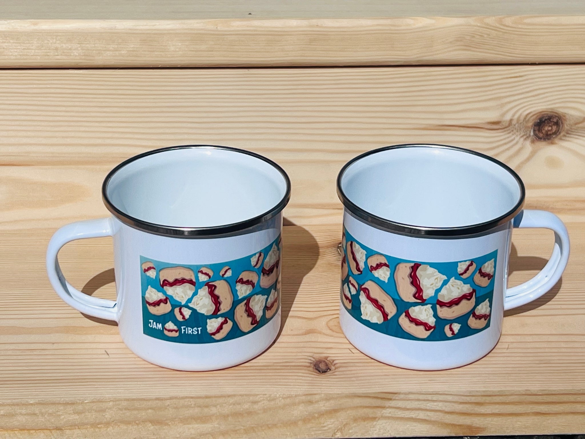 Jam First Falling Scone Mug (Enamel) Set of 2