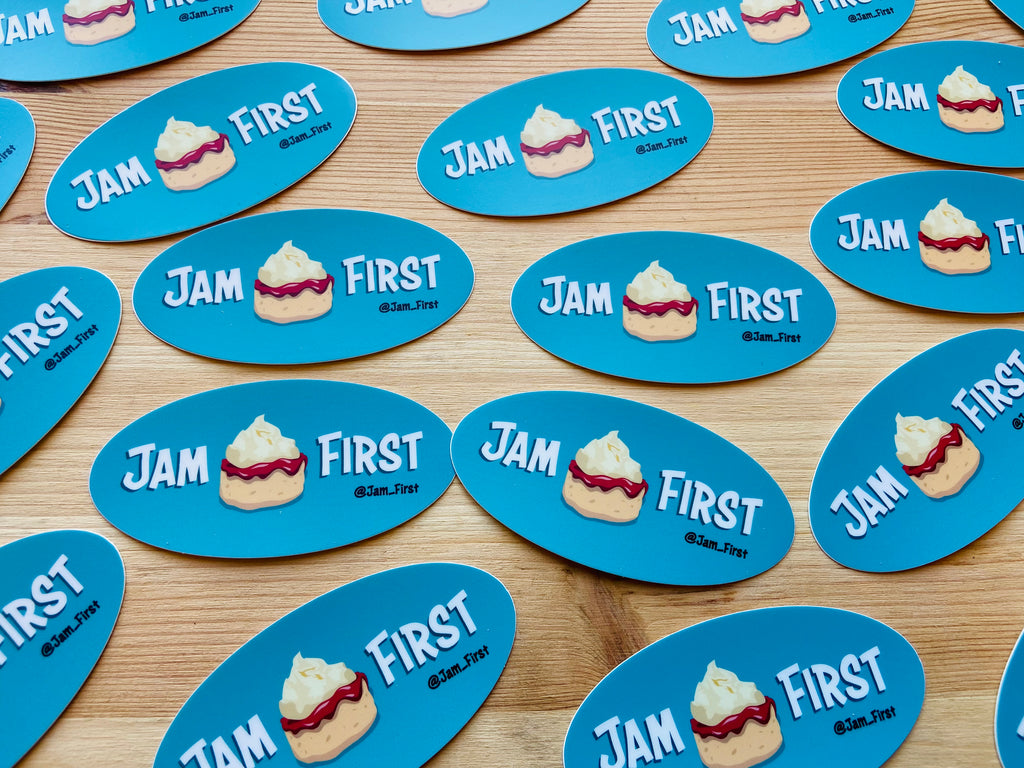 Jam First Oval Banner Sticker – Jam First Store