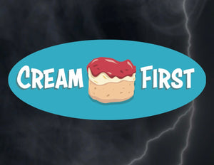 Cream First Oval Banner Car Sticker (Bumper)
