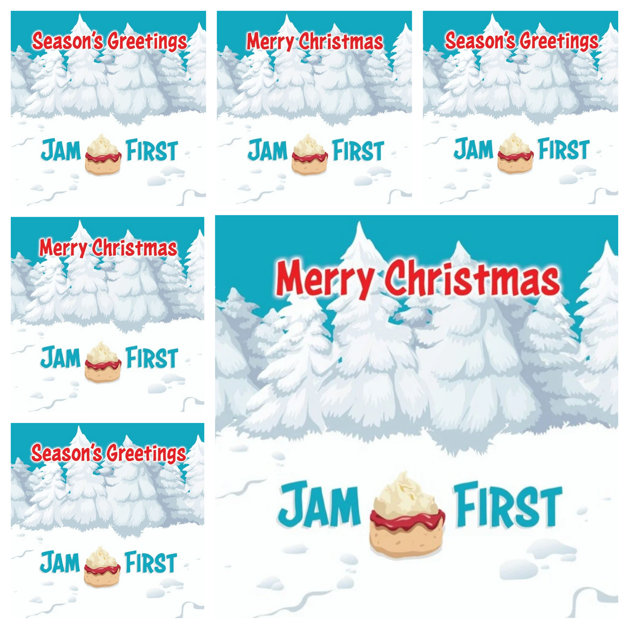 Jam First Banner Christmas Cards (x6)