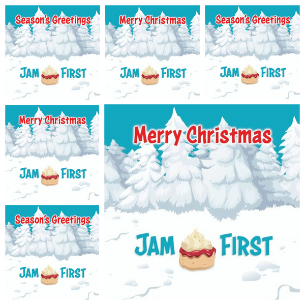 Jam First Banner Christmas Cards (x6)