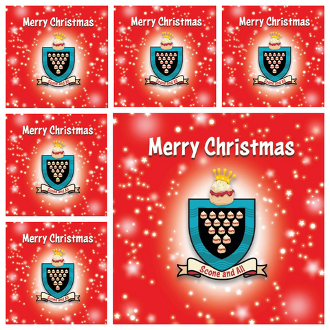 Jam First Scone AND all Christmas Cards RED (x6)