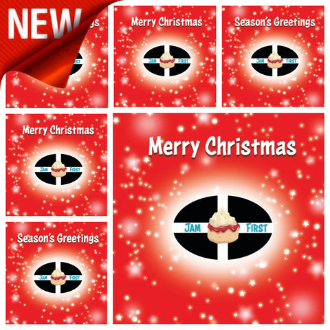 Jam First Cornwall Christmas Cards (x6)
