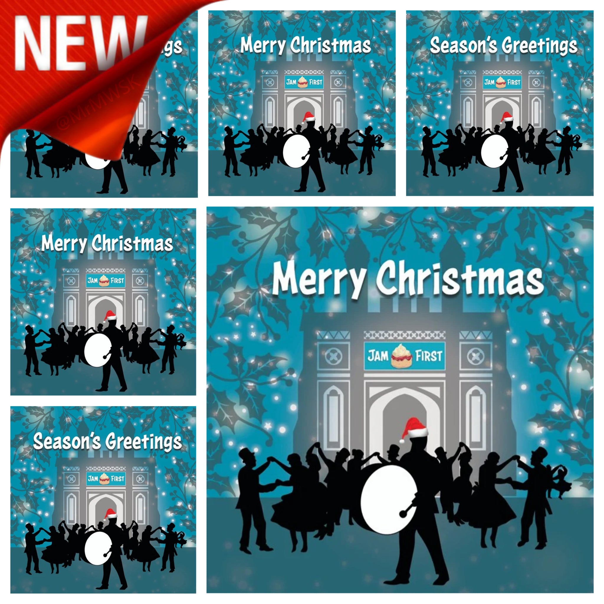 Jam First Flora Christmas Cards (x6)