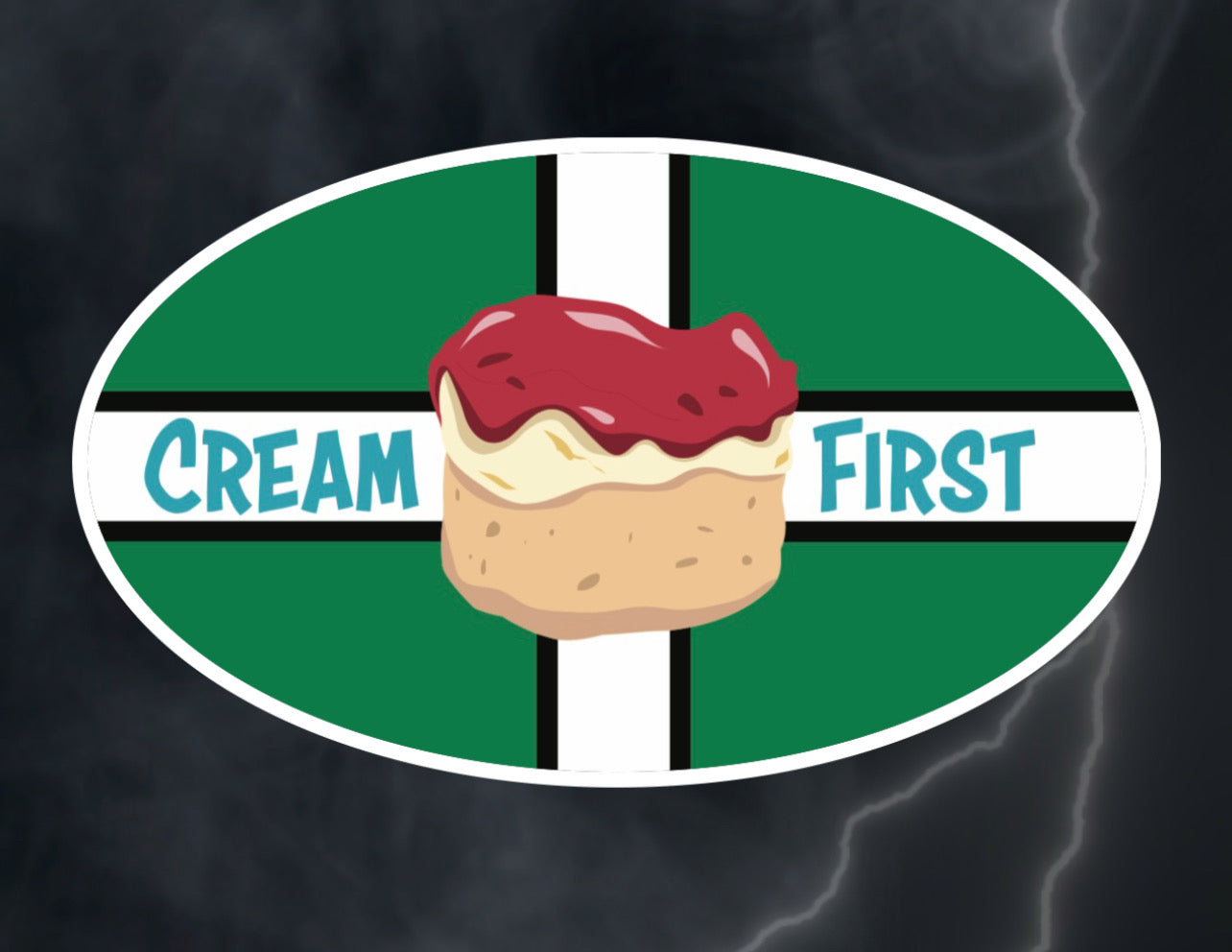 Cream First Devon Car Sticker (Window)