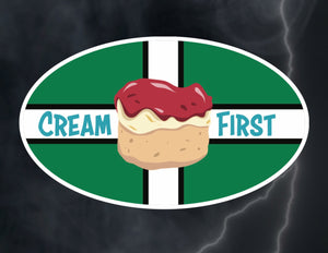 Cream First Devon Car Sticker (Window)