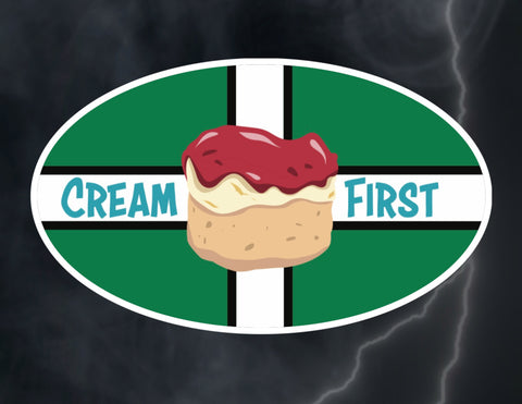 Cream First Devon Car Sticker (Window)