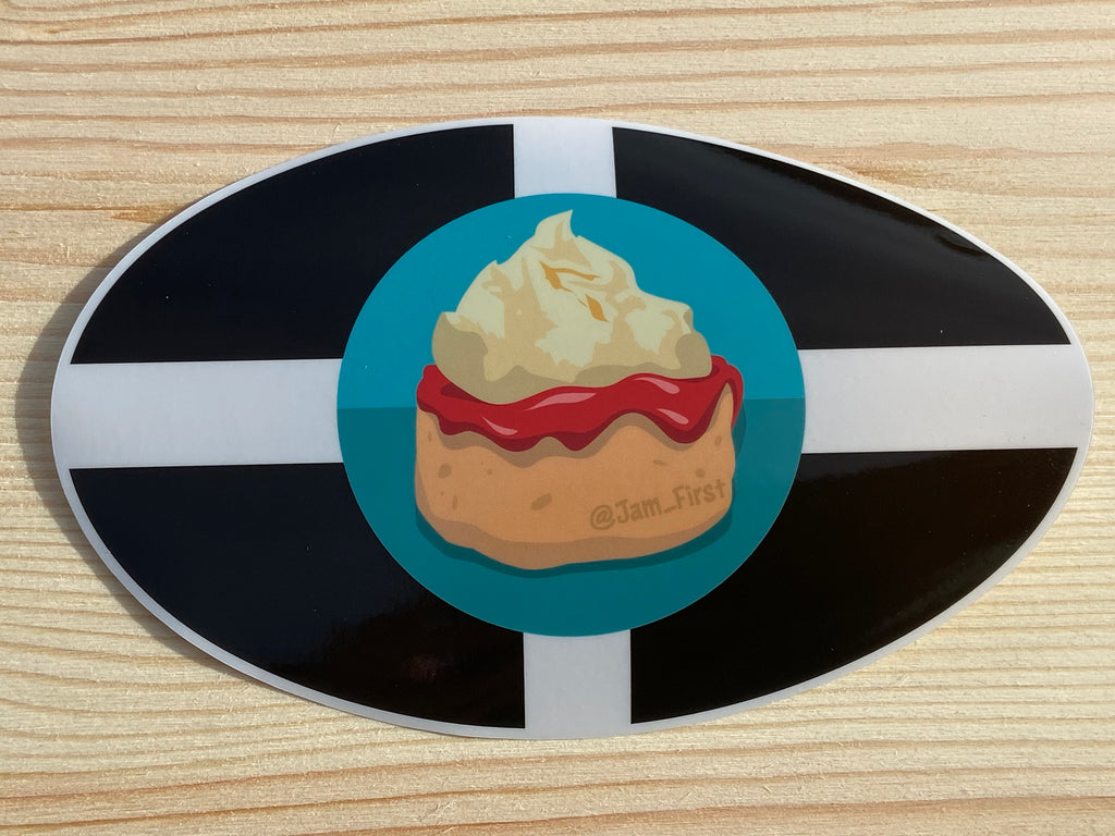 Jam First Logo Cornwall Car Sticker (Window) – Jam First Store