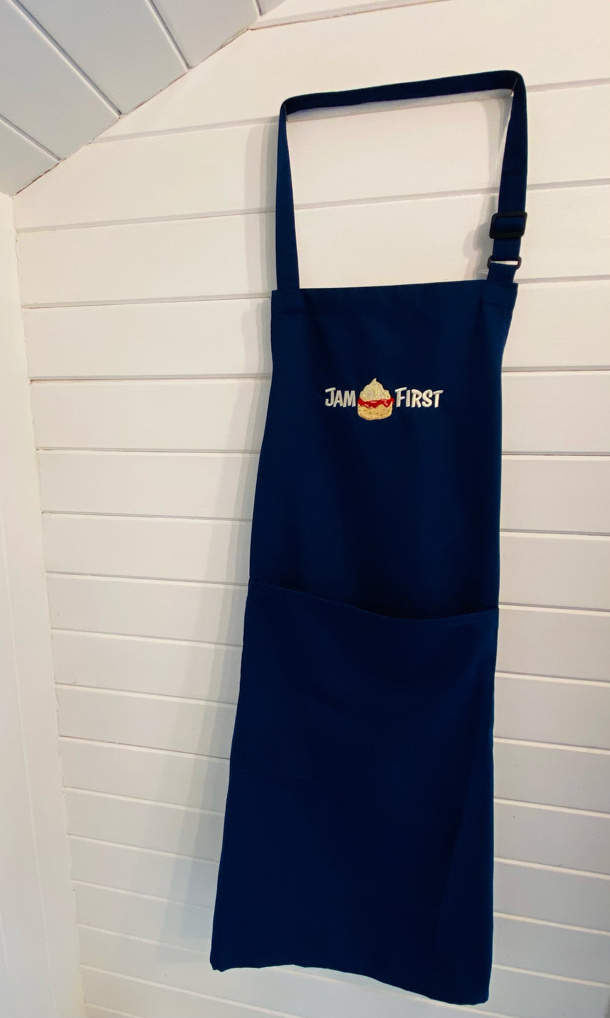 Jam First Banner Apron (Navy Blue)