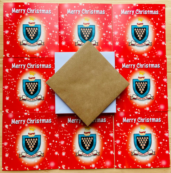 Jam First Scone And All Christmas Cards RED (x8)