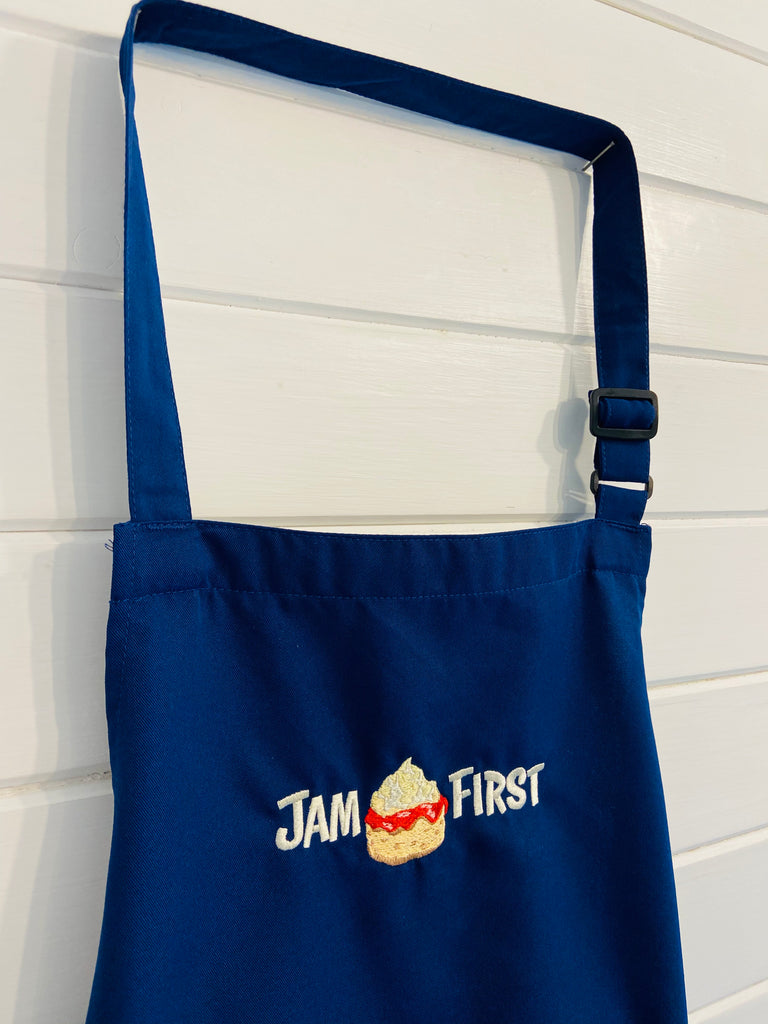 Jam First Banner Apron (Navy Blue) – Jam First Store