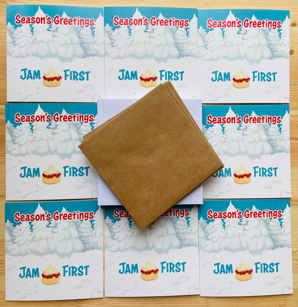 Jam First Banner Christmas Cards (x8)