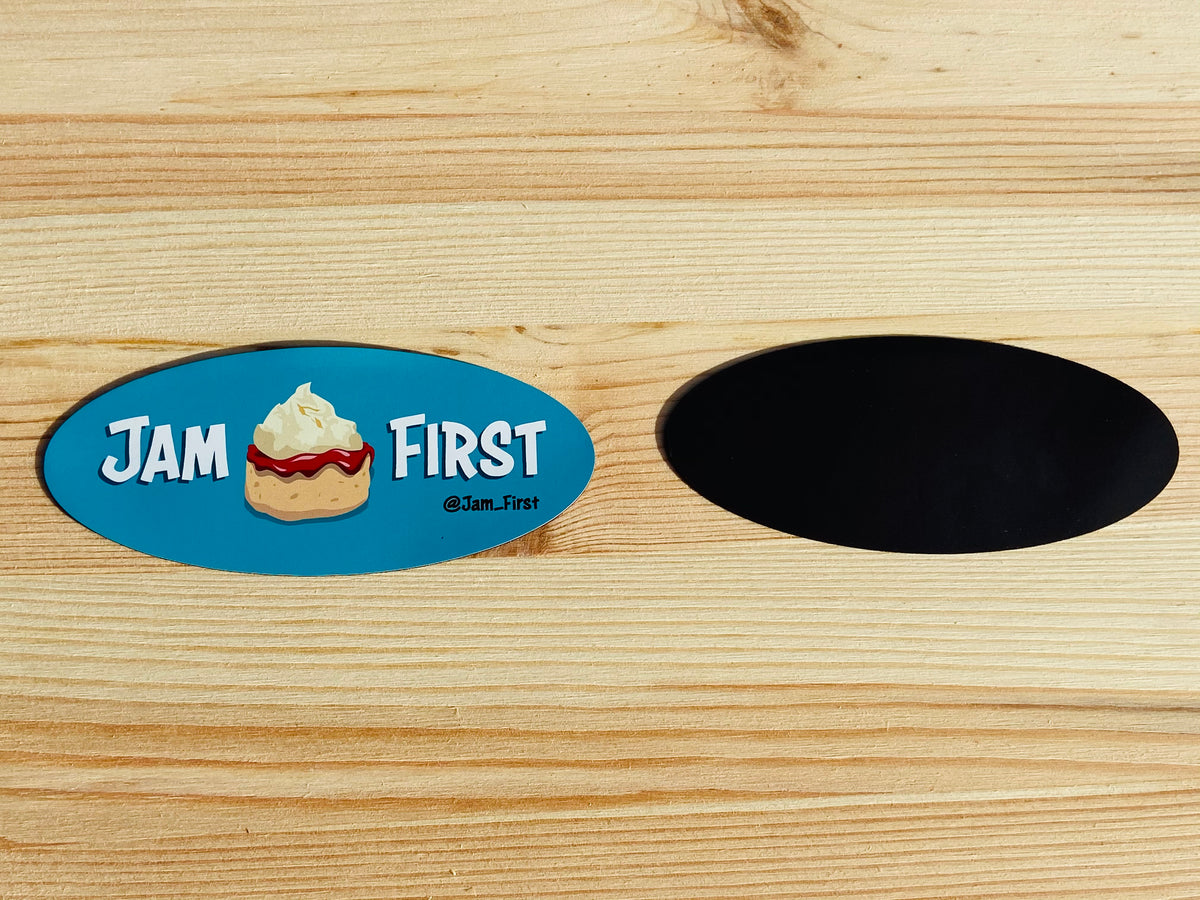 Jam First Oval Banner Fridge Magnet – Jam First Store