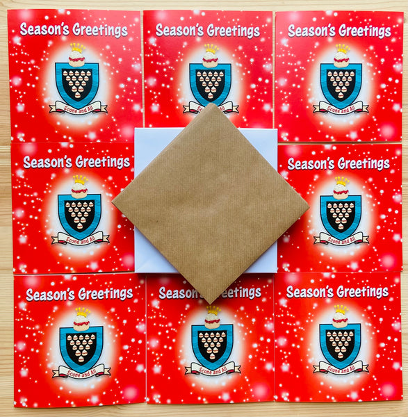 Jam First Scone And All Christmas Cards RED (x8)