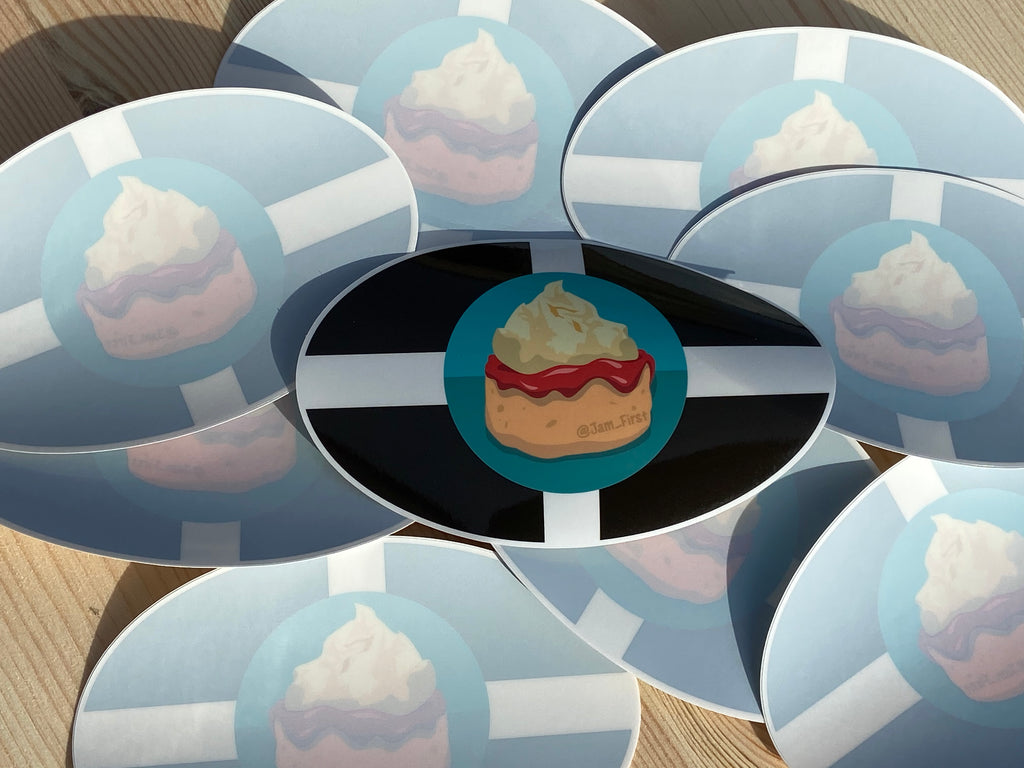 Jam First Logo Cornwall Car Sticker (Window) – Jam First Store