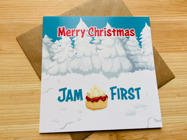 Jam First Banner Christmas Card (x1)
